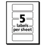 Avery Removable Multi-Use Labels, Inkjet/Laser Printers, 1 x 3, White, 5/Sheet, 50 Sheets/Pack, (5436) View Product Image