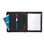 Samsill Leather Multi-Ring Zippered Portfolio, Two-Part, 1" Cap, 11 x 13 1/2, Black