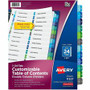 Avery Ready Index Double Column Table of Content Dividers, 24 tabs - 24 x Divider(s) - 1-24 - 24 Tab(s)/Set - 8.5" Divider Width x 11" Divider Length - 3 Hole Punched
