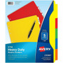 Avery Plastic Tab Dividers w/ White Labels - 5 x Divider(s) - 5 Tab(s) - 5 - 5 Tab(s)/Set - 8.5" Divider Width x 11" Divider Length - AVE23080