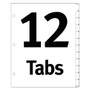 Office Essentials Table 'n Tabs Dividers, 12-Tab, Jan. to Dec., 11 x 8.5, White, Assorted Tabs, 1 Set