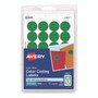 Avery Printable Self-Adhesive Removable Color-Coding Labels, 0.75" dia, Green, 24/Sheet, 42 Sheets/Pack, (5463)