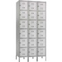 Safco Six-Tier Two-tone 3 Column Locker with Legs - 36" Width x 18" Depth x 78" Height - 3 x Shelf(ves) - Recessed Locking Handle - Gray