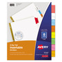 Avery Insertable Big Tab Dividers, 8-Tab, Double-Sided Gold Edge Reinforcing, 11 x 8.5, White, Assorted Tabs, 1 Set