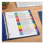 Avery Customizable TOC Ready Index Multicolor Tab Dividers, 12-Tab, Jan. to Dec., 11 x 8.5, White, Contemporary Color Tabs, 1 Set