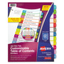 Avery Customizable TOC Ready Index Multicolor Tab Dividers, 12-Tab, Jan. to Dec., 11 x 8.5, White, Contemporary Color Tabs, 1 Set