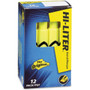 Avery HI-LITER Desk-Style Highlighters, Fluorescent Yellow Ink, Chisel Tip, Yellow/Black Barrel, Dozen