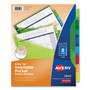 Avery Insertable Big Tab Plastic 1-Pocket Dividers, 8-Tab, 11.13 x 9.25, Assorted, 1 Set