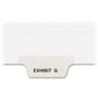 Avery-Style Preprinted Legal Bottom Tab Divider, 26-Tab, Exhibit G, 11 x 8.5, White, 25/PK
