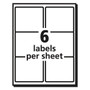 Avery Shipping Labels w/ TrueBlock Technology, Inkjet Printers, 3.33 x 4, White, 6/Sheet, 100 Sheets/Box