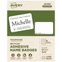 Avery EcoFriendly Adhesive Name Badge Labels, 3.38 x 2.33, White, 400/Box