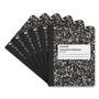 Universal Composition Book, Wide/Legal Rule, Black Marble Cover, (100) 9.75 x 7.5 Sheets, 6/Pack