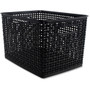 Advantus Plastic Weave Bin - Square - 13.5" Height x 10.5" Width x 8.8" Depth - Plastic - Black
