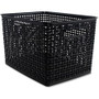 Advantus Plastic Weave Bin - Square - 13.5" Height x 10.5" Width x 8.8" Depth - Plastic - Black