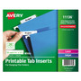 Avery Tabs Inserts For Hanging File Folders, 1/5-Cut, White, 2" Wide, 100/Pack