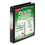 Cardinal XtraLife ClearVue Non-Stick Slant-D Ring Binder, 3 Rings, 1" Capacity, 11 x 8.5, Black