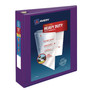 Avery Heavy-Duty View Binder with DuraHinge and One Touch EZD Rings, 3 Rings, 2" Capacity, 11 x 8.5, Purple