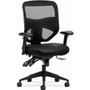 HON Prominent Chair - Black Seat Color - Bonded Leather Seat Material - Black Back Color - Mesh Back Material - Black Frame Color