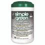 Simple Green Safety Towels, 1-Ply, 10 x 11.75, White, Unscented, 75/Canister