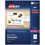 Avery Printable Postcards, Laser, 80 lb, 4.25 x 5.5, Matte White, 200 Cards, 4 Cards/Sheet, 50 Sheets/Box