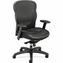 HON Wave Chair - Black Seat Color - Bonded Leather Seat Material - Black Back Color - Bonded Leather, Mesh Back Material - Black Frame Color