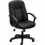 HON High-Back Executive Chair | Center-Tilt | Fixed Arms | Black SofThread Leather - Black Seat Color - Leather Seat Material - Black Back Color - Leather Back Material - Black Frame Color