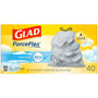 Glad ForceFlex Kitchen Drawstring Trash Bags, 13 gal, Gain Fresh Clean Scent, 24 x 27.38, White, 40 Bags/Box, 6 Boxes/Carton