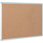 MasterVision Earth Cork Board, 36" x 24", Tan Surface, Satin Aluminum Frame