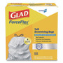 Glad CloroxPro ForceFlex Tall Kitchen Drawstring Trash Bags, 13 gal, 23.75 x 24.88, Gray, 100/Box
