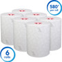 Scott Slimroll Towels, 1-Ply, 8" x 580 ft, White/Pink Core, Traditional Business, 6 Rolls/Carton (KCC47032) View Product Image