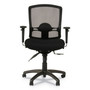 Alera Etros Series Mesh Mid-Back Petite Multifunction Chair, Supports Up to 275 lb, 17.16" to 20.86" Seat Height, Black