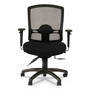 Alera Etros Series Mesh Mid-Back Petite Multifunction Chair, Supports Up to 275 lb, 17.16" to 20.86" Seat Height, Black