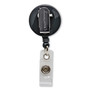 SICURIX Swivel-Style Spring-Clip ID Card Reel, 30" Extension, Black