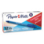 Paper Mate ComfortMate Ultra Ballpoint Pen, Retractable, Medium 1 mm, Blue Ink, Blue Barrel, Dozen