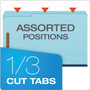 Pendaflex Heavy-Duty Pressboard Folders with Embossed Fasteners, 1/3-Cut Tabs, 1" Expansion, 2 Fasteners, Legal Size, Blue, 25/Box