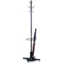 Metal Costumer with Umbrella Holder, Four Ball-Tipped Double-Hooks, 21w x 21d x 70h, Black (SAF4168BL)