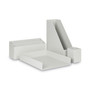 U Brands Four-Piece Desk Organization Kit, Magazine Holder/Paper Tray/Pencil Cup/Storage Bin, Chipboard, Gray