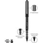 uniball VISION Roller Ball Pen, Stick, Bold 1 mm, Blue Ink, Black/Blue/Clear Barrel, Dozen (UBC70129) View Product Image