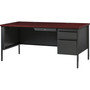 Lorell Fortress Series 66" Right-Pedestal Desk - Rectangle Top - 66" Table Top Width x 30" Table Top Depth x 1.12" Table Top Thickness - 29.50" Height - Office, File - Assembly Required