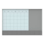 U Brands 3N1 Magnetic Glass Dry Erase Combo Board, Monthly Planning, 24 x 18 (Actual Size: 23 x 17), Gray/White Surface, White Frame
