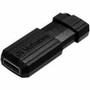 Microban PinStripe USB Flash Drive - 8 GB - USB 2.0 - Black - Lifetime Warranty
