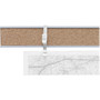 Advantus Display Rail - 1" Board Height x 96" Board Width - Wood, Natural Cork Surface - Long Lasting - Satin Aluminum Frame