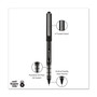 uniball VISION Roller Ball Pen, Stick, Bold 1 mm, Black Ink, Gray/Black/Clear Barrel, Dozen (UBC70128) View Product Image