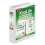 Cardinal XtraLife ClearVue Non-Stick Slant-D Ring Binder, 3 Rings, 1.5" Capacity, 11 x 8.5, White