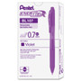 Pentel EnerGel-X Gel Pen, Retractable, Medium 0.7 mm, Violet Ink, Translucent Violet/Violet Barrel, Dozen (PENBL107V) View Product Image
