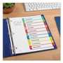 Avery Customizable TOC Ready Index Multicolor Tab Dividers, 10-Tab, 1 to 10, 11 x 8.5, White, Contemporary Color Tabs, 1 Set