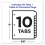 Avery Customizable TOC Ready Index Multicolor Tab Dividers, 10-Tab, 1 to 10, 11 x 8.5, White, Contemporary Color Tabs, 1 Set
