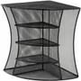 Safco Onyx Mesh Corner Organizer - 13" Height x 15" Width x 11" Depth - Desktop - Black - Steel