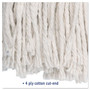 Boardwalk Premium Cut-End Wet Mop Heads, Cotton, 24oz, White, 12/Carton (BWK224CCT) View Product Image