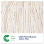 Boardwalk Cut-End Wet Mop Head, Cotton, #16, White, 12/Carton (BWK2016CCT) View Product Image